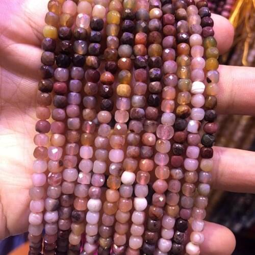 100% Natural Multi Carnelian Beads 4mm Micro Faceted Cube Gem Spacer Beads,Small Square Beads for jewelry,1string 15.5"