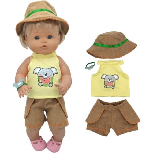 17 Inch Baby Doll Boy Summer Clothes Sunhat For Nenuco Ropa Y Su Hermanita Toys Doll Clothing