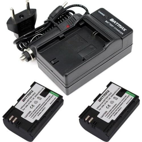 2x bateria LP-E6 LPE6 LP E6 Camera Battery + Charger for Canon DSLR EOS 5D Mark II Mark III 60D 60Da 7D 70D 6D camera accessory