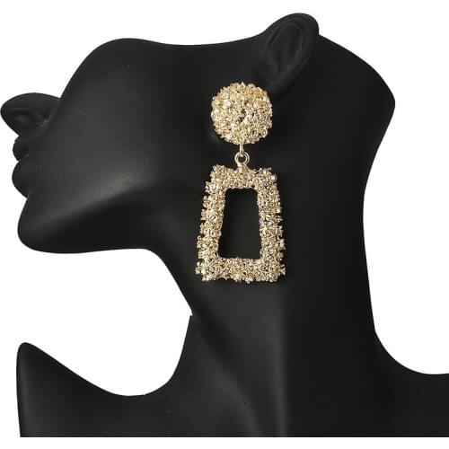 2021 Sale Limited Oorbellen Pendientes Brincos Earing Americans Retro Fashion Personality Geometric Relief Earrings Heavy Metal