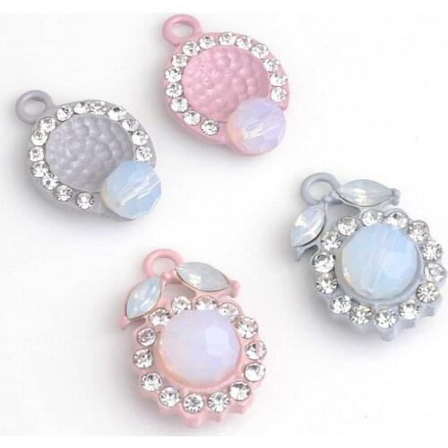 30pcs Coloful rhinestone Enamel Charms button DIY Bracelet Necklace Jewelry Accessory DIY Craft