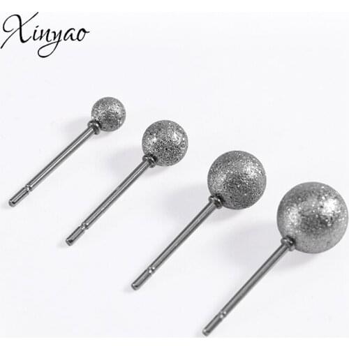 30pcs/lot steel Color Ball Earring Stainless Steel Ball Studs Earrings for Women Earring Pin Findings Diy Jewelry Accessories