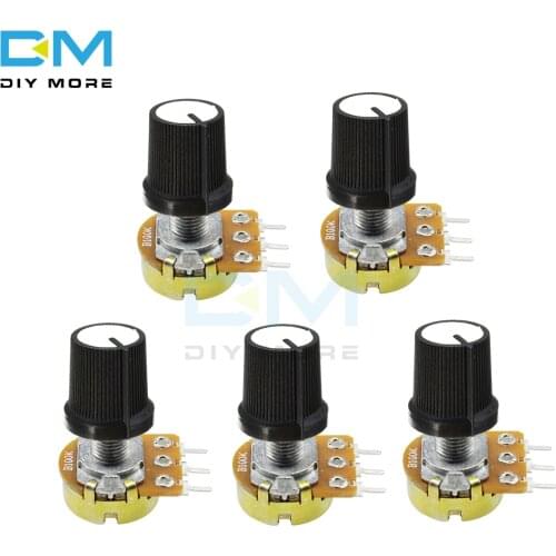 5PCS 3P WH148 Rotary Potentiometer Linear Taper 3 Pin Potentiometer 3PIN With Cap 1K 5K 10K 20K 50K B100K B500K Ohm For Arduino