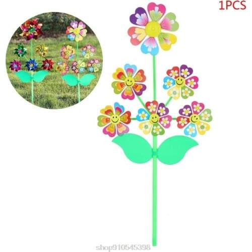 6 Wheel Cartoon Windmill Toys Whirligig Wind Spinner Pinwheel Yard Garden Decoration DIY Craft N25 20 Dropshipping