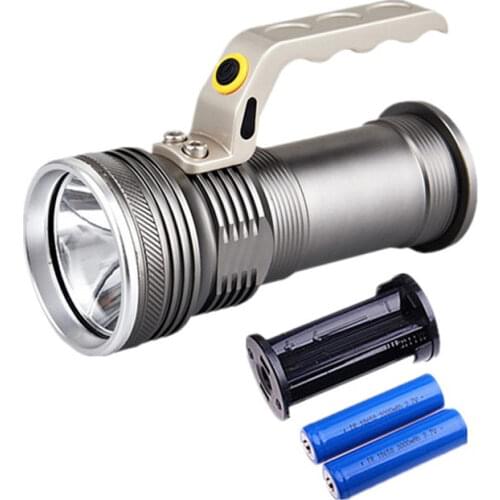8000LM High quality Handheld lamp Searchlight Rechargeable LED Flashlight Waterproof fishing lanterns hunting Torch use 2*18650