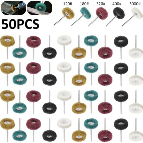 50Pcs Abrasive Buffing Polishing Wheel Multipurpose Grinding Head T-shaped Polishing Wheel For Rotary Tool Mixed Accessories Set