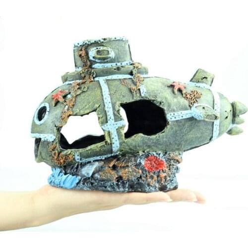 Fish Tank Aquarium Accessories Decorative Resin Sunken Hollow Submarine Aquarium Fish Tank Decoration Beautification Crafts