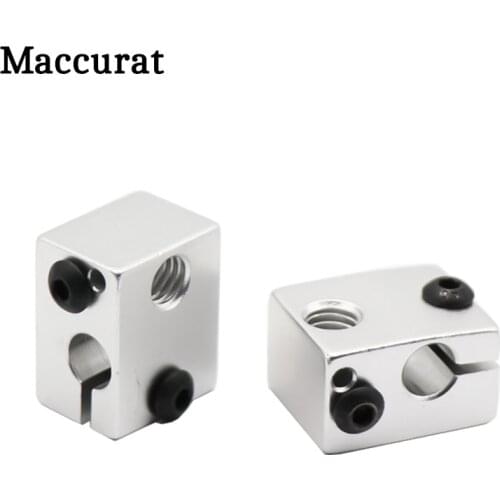 Maccurat 2pcs 3D Printer Aluminium Heat Block V6 J-head RepRap MK7 or MK8 kossel and Prusa i3 Extruder 20*16*12