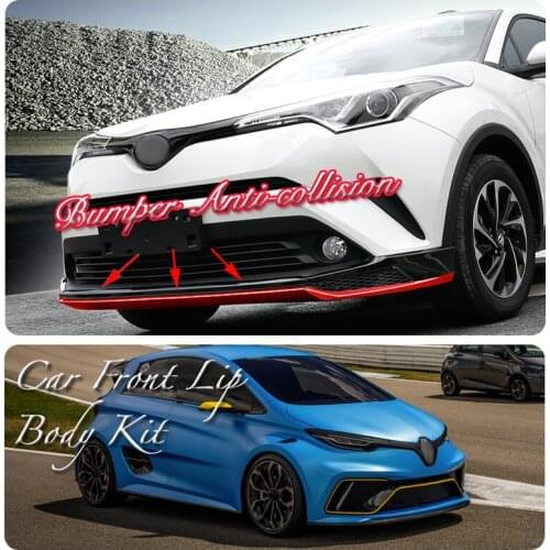Car Bumper Lip Front Spoiler Skirt Deflector For Renault Zoe 2012~2020 Tune Car Modified Body Kit VIP Hella Flush Lips