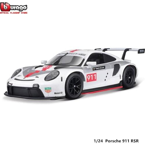 Bburago 1:24 Scale Porsche 911 RSR Weissach alloy racing car Alloy Luxury Vehicle Diecast Cars Model Toy Collection Gift