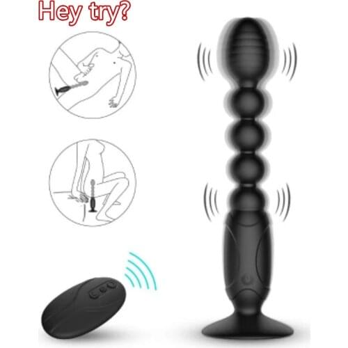 Wireless Remote Control 10Frequency Vibrator Anal Beads Prostate Massager Anal Masturbator Dilator Big Butt Plug Man Gay Sex Toy