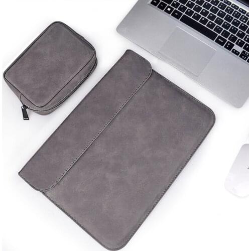 Laptop Sleeve For Macbook Air Pro 13 14 15 inch Laptop Bag 13.3 Notebook Tablet Case For Xiami DELL Lenovo Cover Soft PU Leather