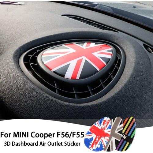 For MINI Car Dashboard Air Outlet Sticker for BMW MINI Cooper F56 F55 F54 3D Car Interior Decorative Stickers Accessories New