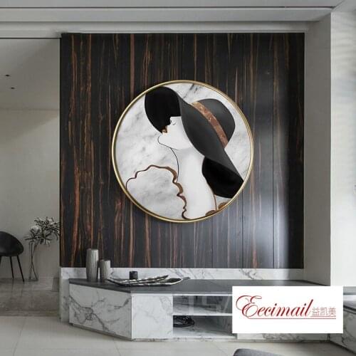 EECAMAIL Modern Living Room Diamond Painting Full Diamond Post-modern Light Luxury Character Nordic Porch Hanging Painting