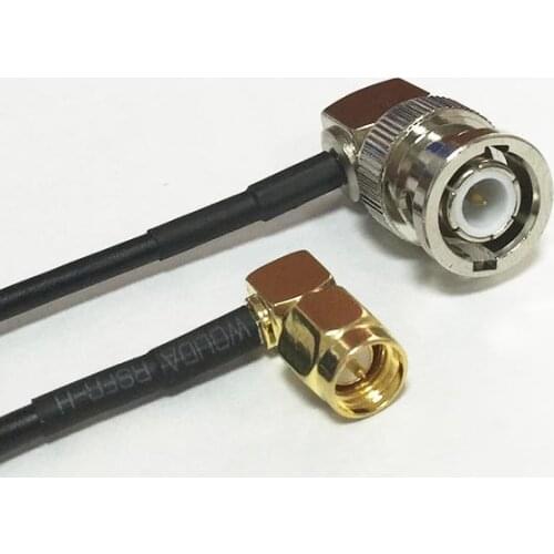 New Modem Coaxial Cable BNC Male Plug Right Angle Switch SMA Male Right Angle Connector RG174 Cable 20CM 8" Adapter RF Jumper