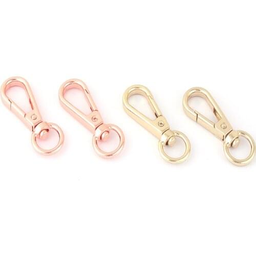 12mm Rose Gold Metal Swivel Clasp Claw,Dog Collar Trigger Lobster Clasp Purse for Bag Handbag Webbing Hardware Key Ring Leather