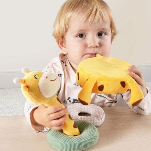 Cute Giraffe Baby Plush Animal Toy Educational Stacking Ring Baby Puzzle Ring Stacking Toy Cute Doll Birthday Gifts For Toddlers