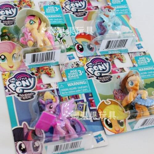 Hasbro My Little Pony 5cm Mini Story Cartoon Figure for Children Gift Kid Unicorn Twilight Sparkle Applejack Rarity Fluttershy