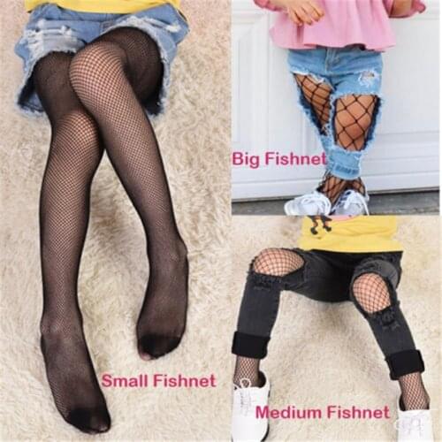 Fashion Kids Children Girls Fishnet Tights 3 Sizes Mesh Fishnet Pantyhose Stockings Girl Lace Stockings 1Pcs Over 5Years