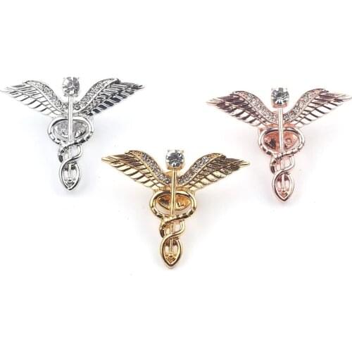 Angel Wings Brooch Trend Corsage Accessories Fashion Badge Pin Medical Symbol Jewelry Gifts for Nurses Doctors Medical Students