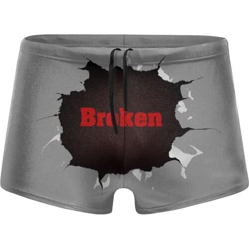 Men Split beach swimming trunks Tear The Hole Swimsuit husband for the sea Pool