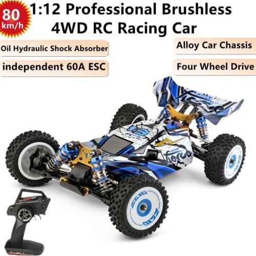 Independent 60A ESC 4WD Brushless Remote Control Car 80KM/H Oil Hydraulic Shock Absorber Alloy Base Racing Drifting RC Buggy Toy