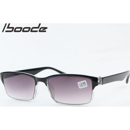 Iboode +7.5 1.25 1.5 2 2.5 3 4.5 +5.0 Progressive Gray Reading Glasses Female Prebyopic Hyperopia Frame Male Black Retro Goggle