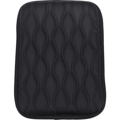 Car Armrest Pad Black Leather Auto Central Center Console Arm Hand Rest Seat Box Mat Protective Covers Increased Cushion Styling