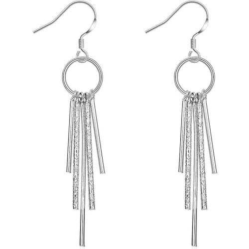 Simple Fashion Style Silver plated Five Post Earrings Jewellery mens 2014,Wholesale&hot sell, SMTE026