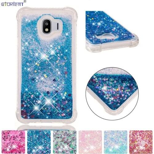 For Samsung Galaxy J4 2018 Bling Glitter Dynamic Liquid Quicksand Bumper Case SM-J400F/DS Soft Silicone Shockproof Phone Cover