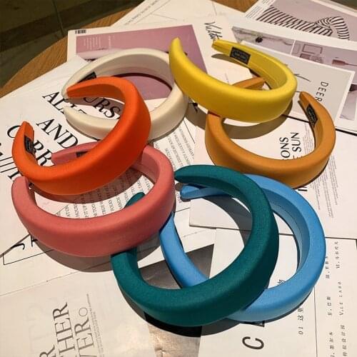 Retro Women Wide Sponge Hairband Vintage Solid Headband Girls Pressure Hair Wash Head Hoop Hair Accessories Lady Bezel Headdress