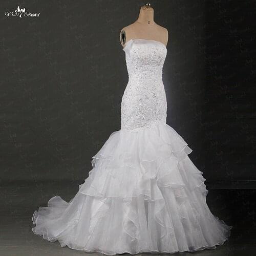 RSW173 Yiaibridal Real Job Photos Pleats Organza Mermaid Wedding Dress