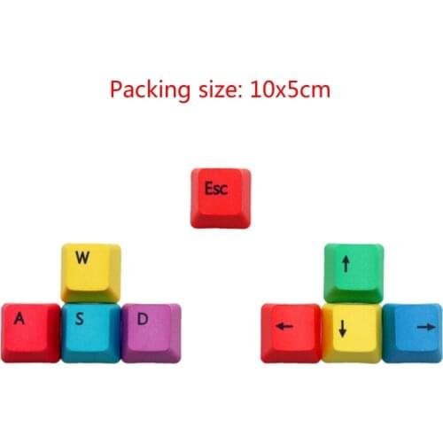 Replaceable WASD Mechanical Keyboard Keycaps OEM Profile PBT RGBY Modifiers 9 Keys -Laser Engraved Keycaps