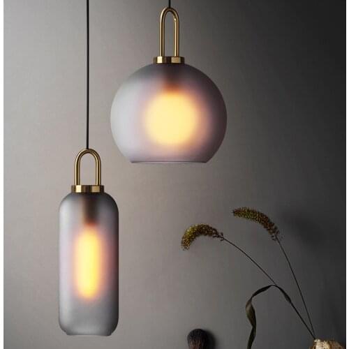 Vintage Nordic glass pendant light Creative Suspended postmodern lamp Dining room Restaurant Bar cafe decoration lamp