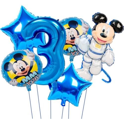 1set Disney Minnie Balloons 32inch number Mickey Mouse Birthday Party Decorations Baby Shower Decor Kids Toy Balloon Air Globos