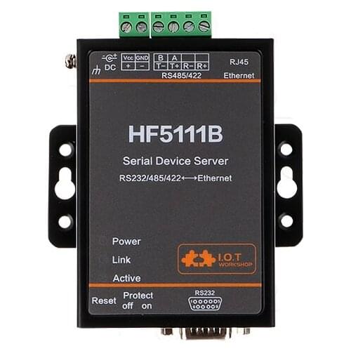 High Flying Official HF5111B RJ45 RS232/485/422 Serial To Ethernet Free RTOS Serial 1 Port Server Converter Device