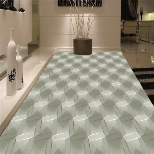 Wellyu Modern three - dimensional geometric abstract pattern 3D flooring custom large - scale murals pvc thick floor paste