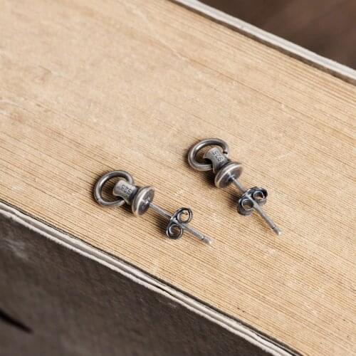 925 Sterling Silver Door Knocker Stud Earrings Women Punk Earrings Vintage Party Wedding Jewelry Gifts for Girls Women Jewelry