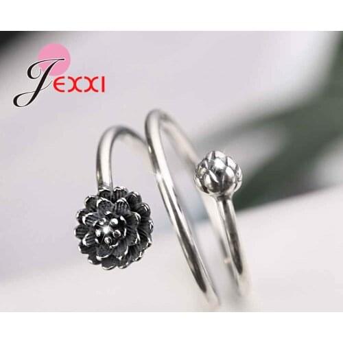 Hot Wholesale Vintage Jewelry Wedding Rings For Women 925 Sterling Silver Rose Flower Gift Accessories Wholesale Price