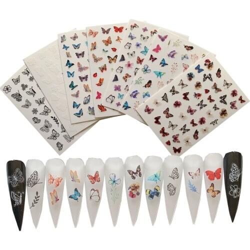 1pc Nail Art Butterfly Sticker Spring Summer Butterfly Designs Manicure Y88-Y94