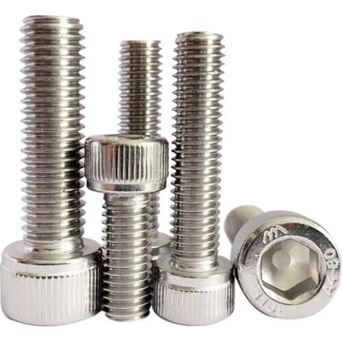 10PCS M10*20/25/30/35/40/50/60 Stainless steel Fine thread hex hexagon socket cap head screw thread pitch 1.0mm