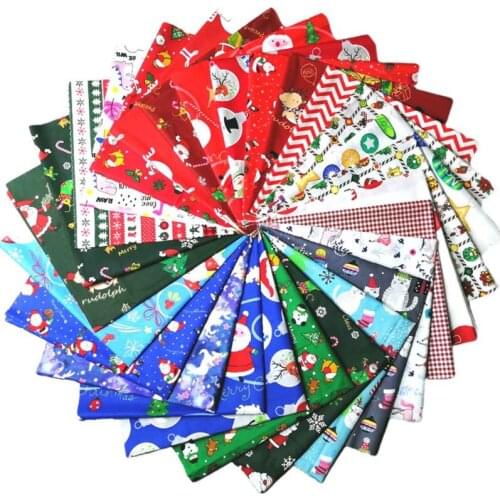 25*25cm Christmas Patchwork Fabric Print Quilting Fabrics For DIY Needlework Handmade Cotton Tissue