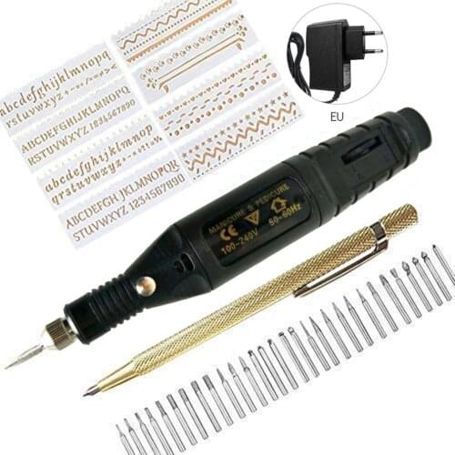 40PCS DIY Electric Nail Drill Machine Grinder Micro Engraver Pen Engraving Tool Kit For Metal Glass Ceramic Plastic Wood Jewelry