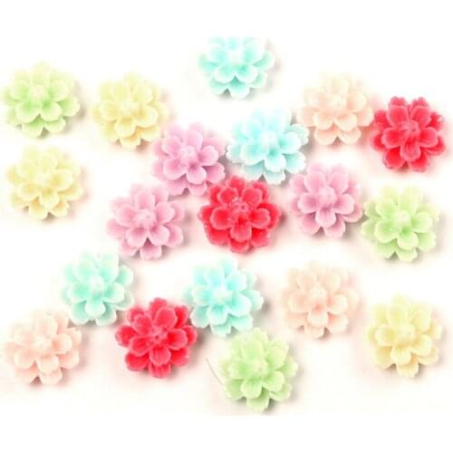 50Pcs Mixed Resin Flower Decoration Crafts Beads Frame Flatback Cabochon Scrapbook DIY Embellishments Accessories