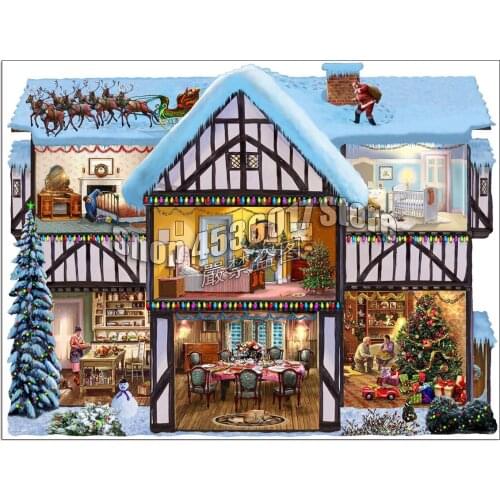 Houses DIY Full Diamond Embroidery 5D Diamond Painting Mosaic Cross Stitch Christmas Eve Art Needlework Crafts Home Decor