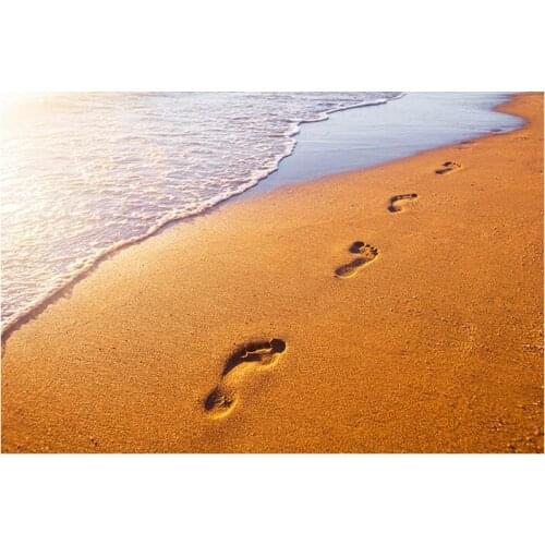 Diamond painting beach footprints cross-stitch square rhinestone mosaic home decoration RS2025