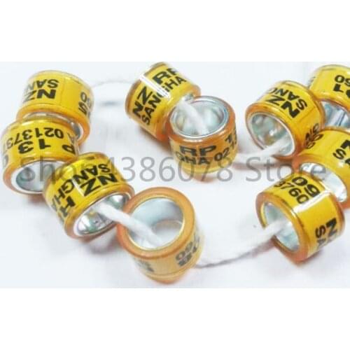 Free shipping 200pc short pigeon ring new model writ name year logo loft flag serial phone numbered birds leg bands