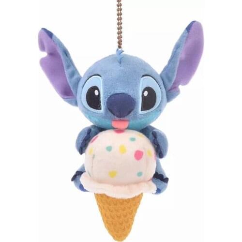 8 Styles Lilo and Stitch Duffy Keyring Plush Dolls 10cm Disney Stitch with Ice Keychain Stuffed Animal Toy Bag Pendant for Women