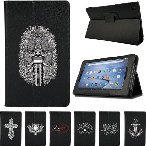 Tablet Case Fit Amazon Fire 7/ HD8 (6/7/8th)/ HD10(5/7/9th) PU leather Tablet Scratch Stand Protective Case