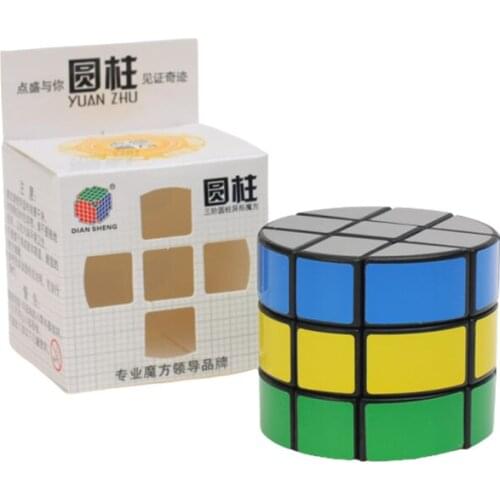 Diansheng Round Shape 3x3x3 Column Barrel Magic Cube Puzzle IQ Brain Teaser Toys Speed Magic Cube Puzzle Toys for Kids children